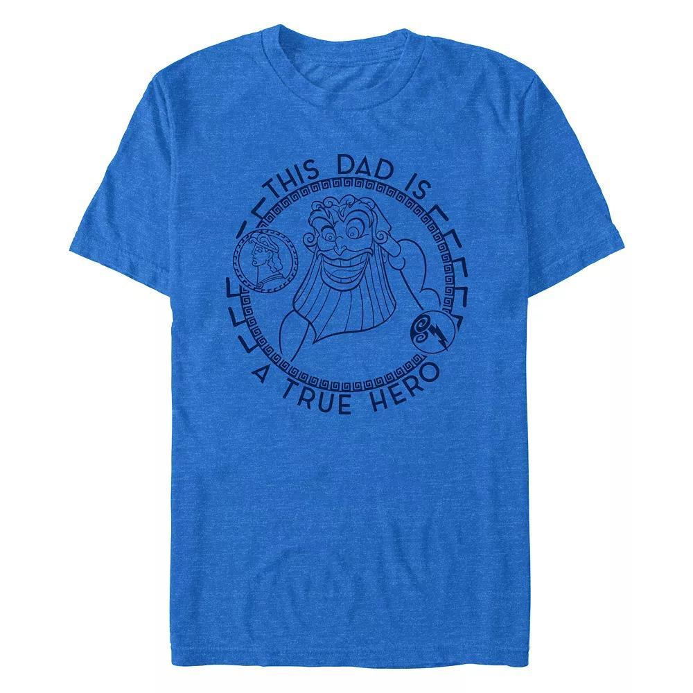 Disneys Hercules Zeus This Dad Is A True Hero Mens Graphic Tee Royal Grey Product Image