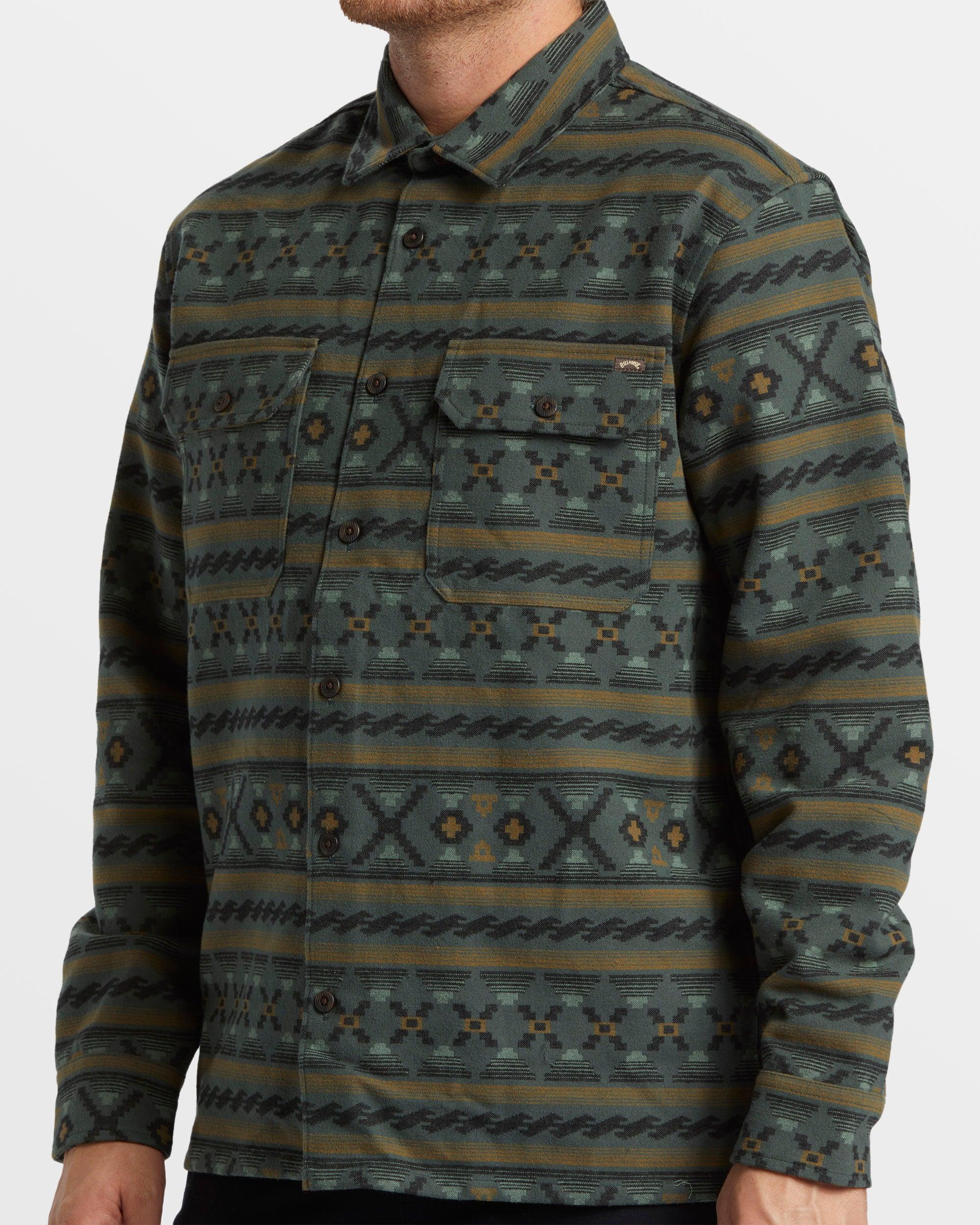 Offshore Jacquard Flannel Long Sleeve Shirt - Slate Green Male Product Image