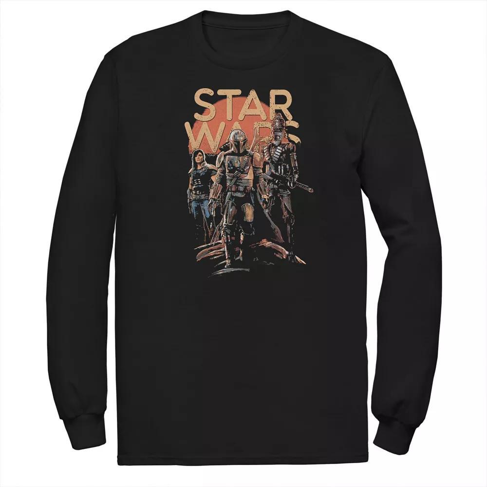 Men's Star Wars The Mandalorian Character Entourage Long Sleeve Graphic Tee,  Product Image
