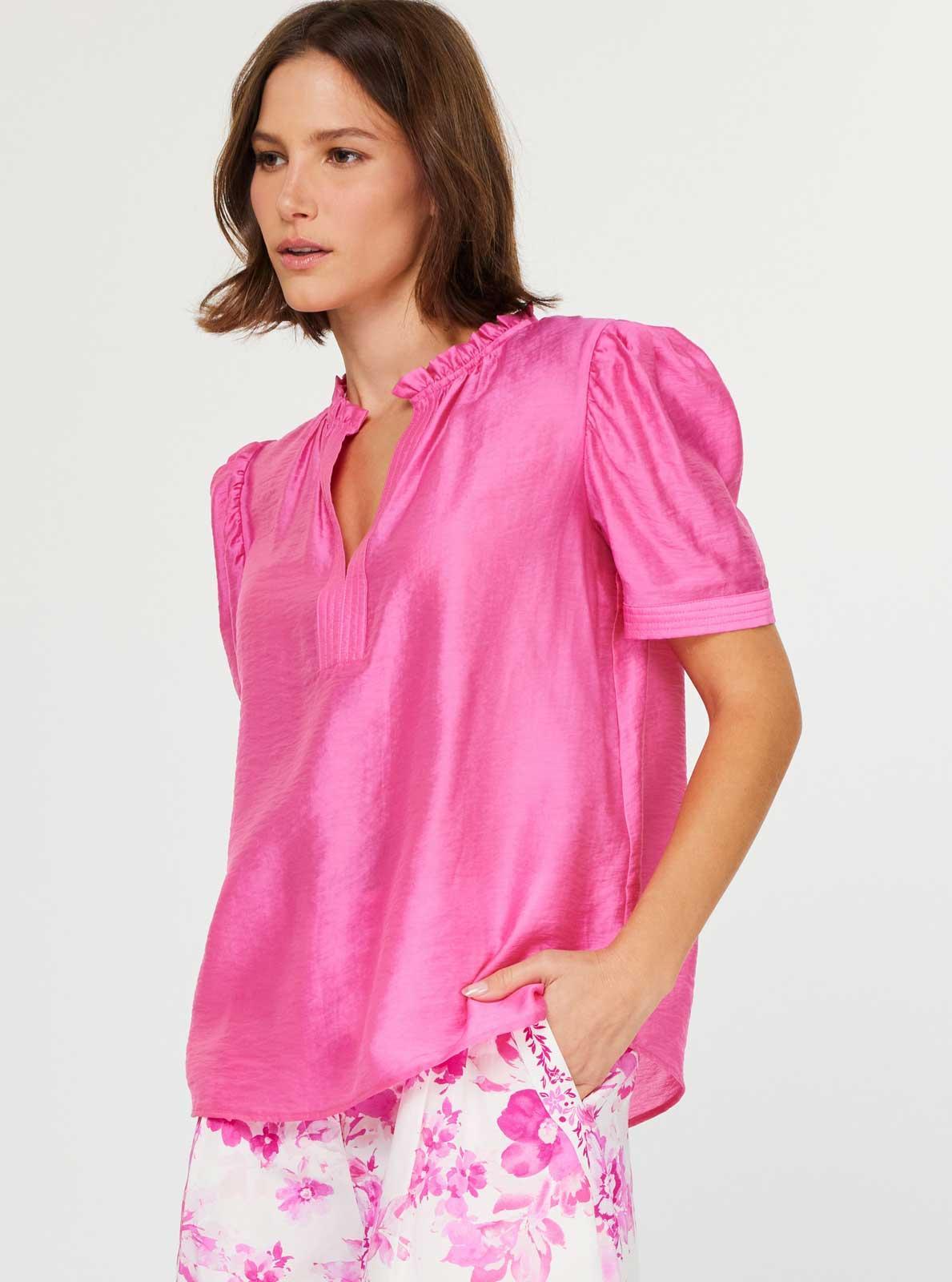 Half Sleeve Ruffled Detail Blouse Product Image