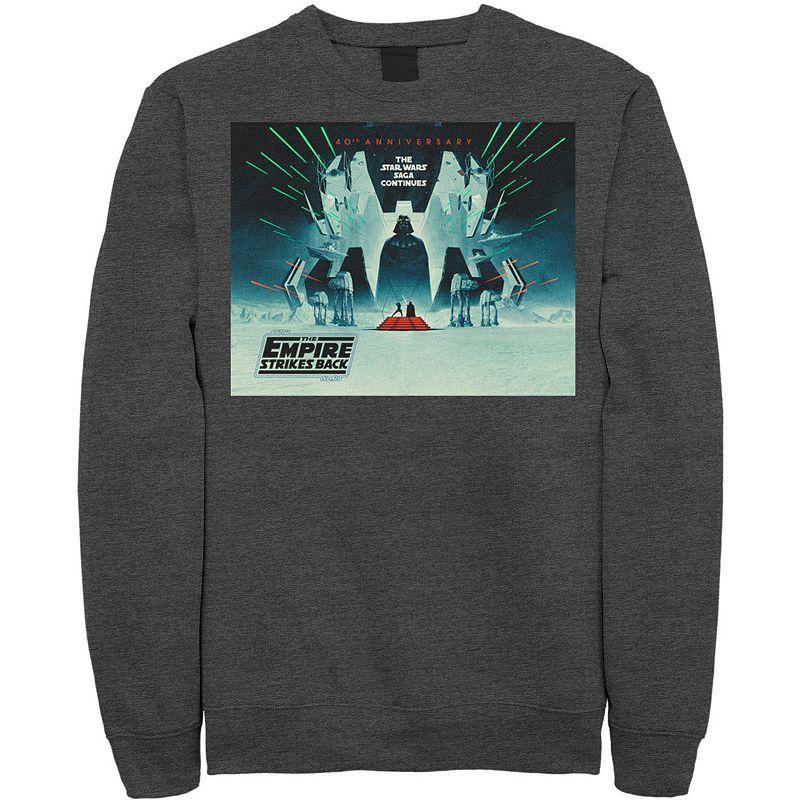 Mens Star Wars: The Empire Strikes Back 40th Anniversary Poster Sweatshirt Grey Heather Product Image