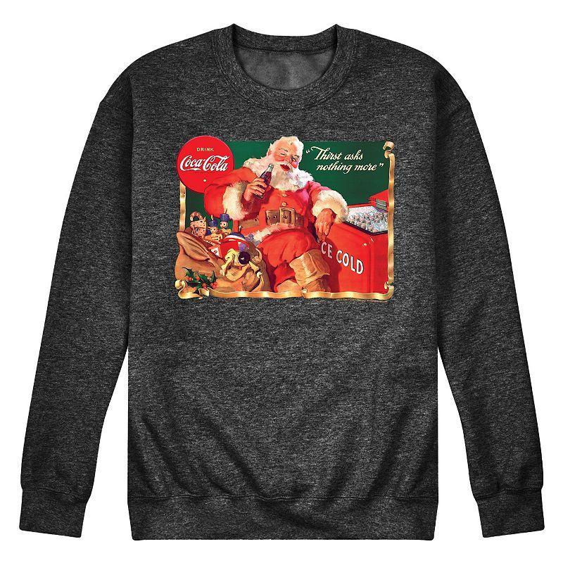 Men's CocaCola Vintage Santa Sweatshirt, Size: Large, Grey Product Image