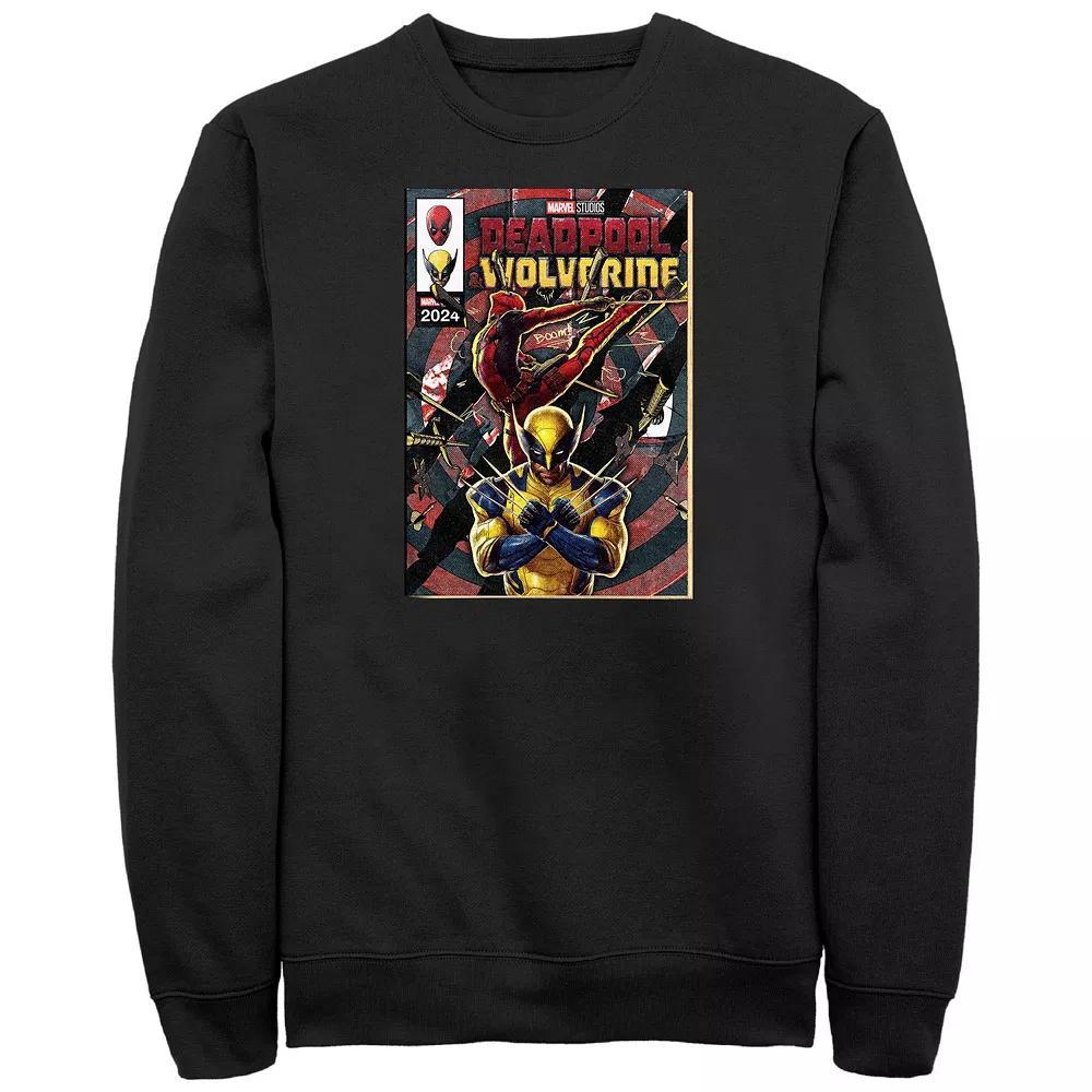 Men's Marvel Deadpool And Wolverine Action Comic Cover Fleece Sweatshirt,  Product Image