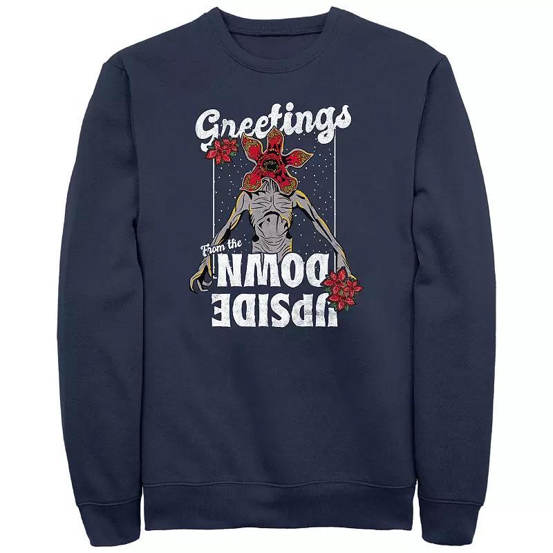 Men's Stranger Things Greetings From The Upside Down Graphic Fleece, Size: XXL Tall, Blue Product Image