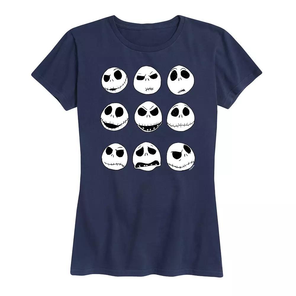 Disney's Nightmare Before Christmas Women's Jack Faces Graphic Tee, Girl's, Size: Large, Black Product Image