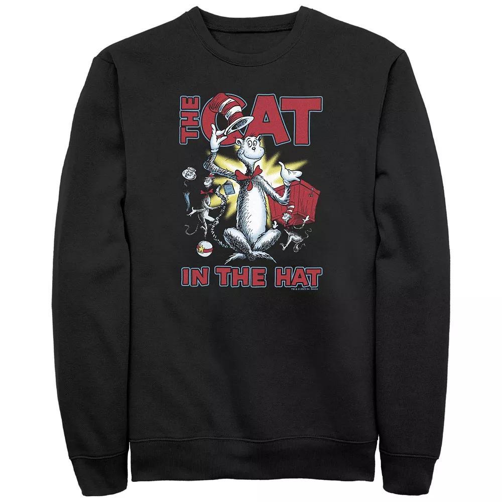 Big & Tall Dr. Seuss The Cat In The Hat Cattitude Graphic Fleece, Men's, Size: 3XB, Black Product Image