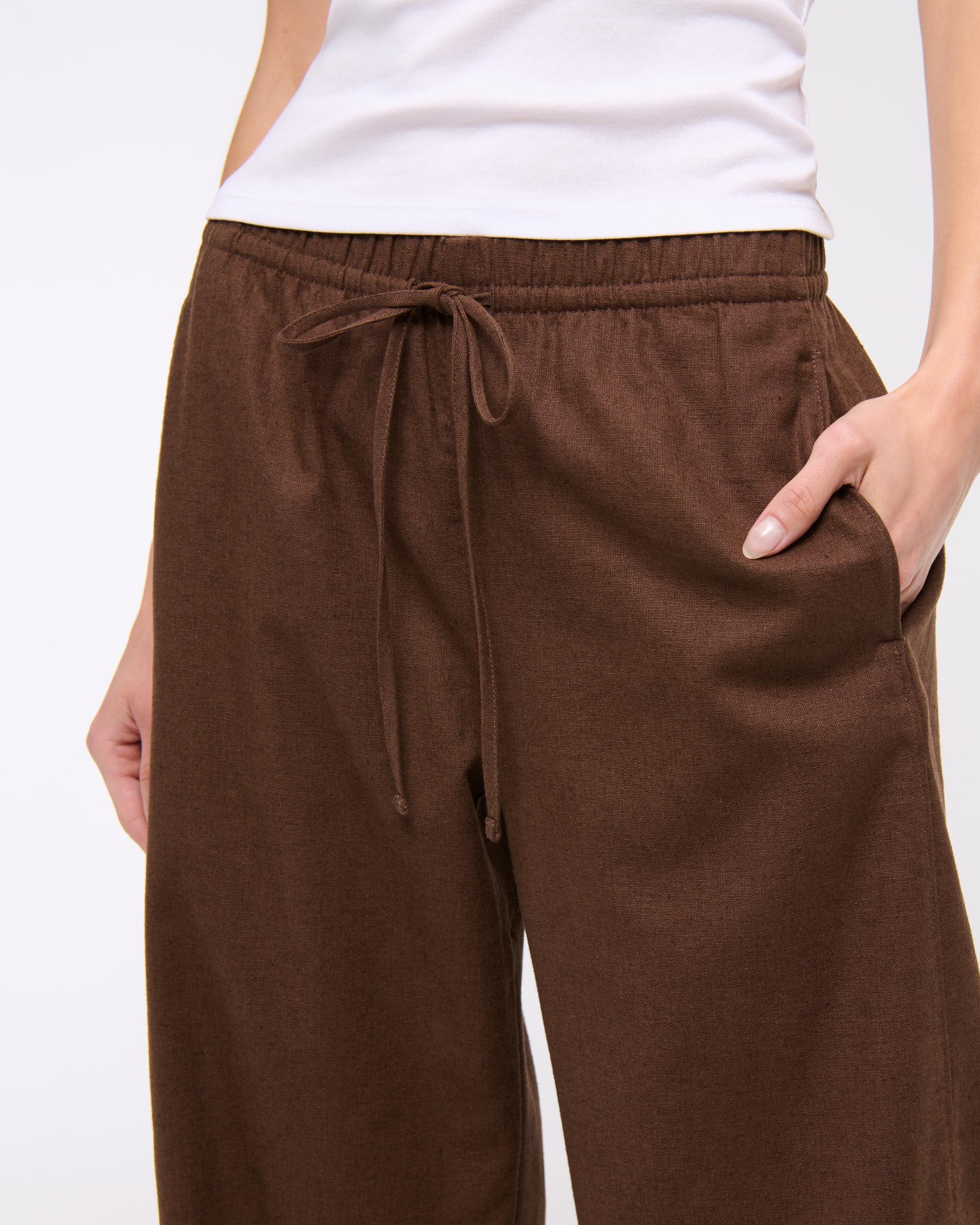 Linen-Blend Barrel Pull-On Pant Product Image