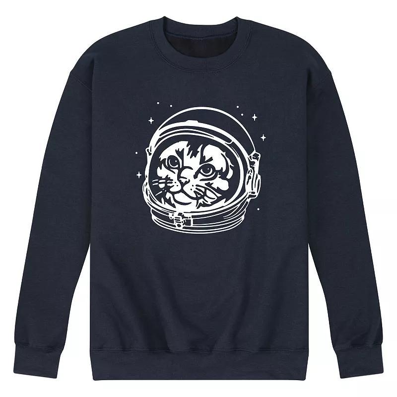 Mens Cat Astronaut Sweatshirt Blue Product Image