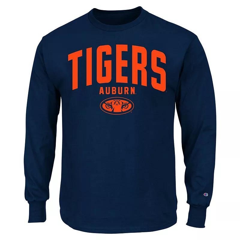 Mens Champion Auburn Tigers Big & Tall Arch Long Sleeve T-Shirt Blue Product Image