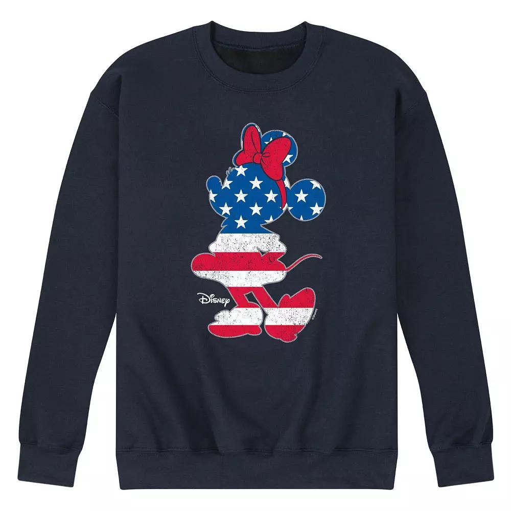 Disney's Minnie Mouse Men's Americana Fleece Sweatshirt, Size: Large, Black Product Image