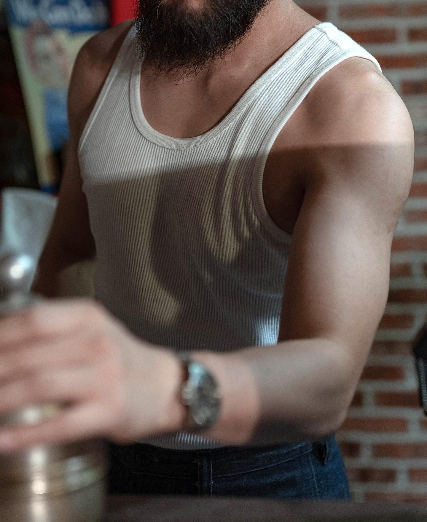 10.5 oz Cotton Tank Top - White Product Image