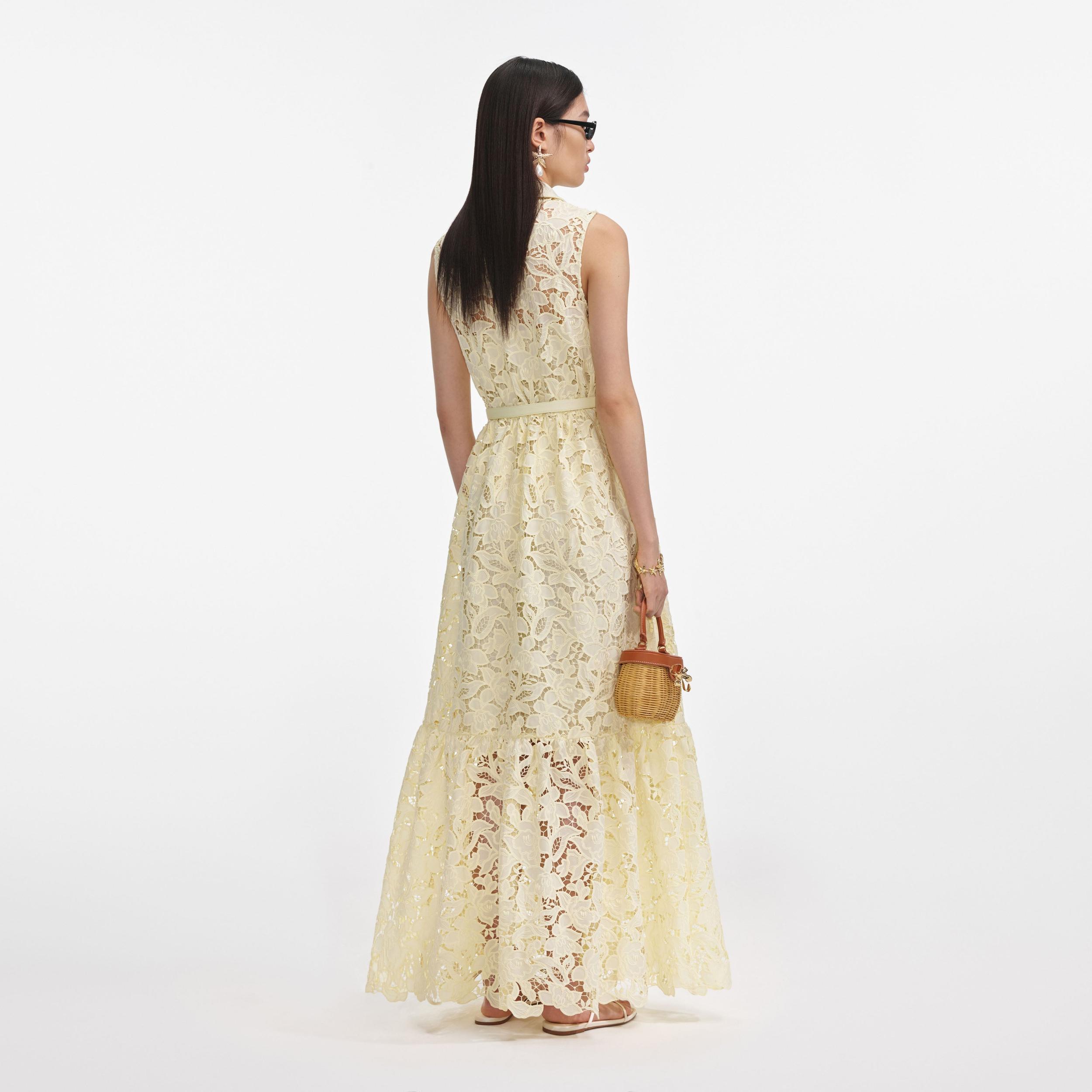 Yellow Lace Maxi Dress Product Image