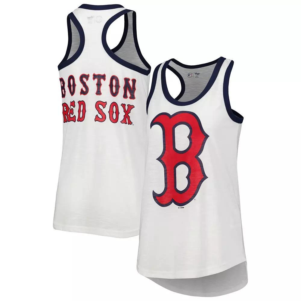 Women's G-III 4Her by Carl Banks White Boston Red Sox Tater Racerback Tank Top, Size: Large Product Image