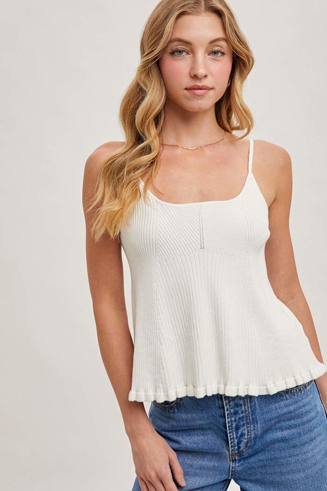 Ruffled Hem Ribbed Cami Product Image