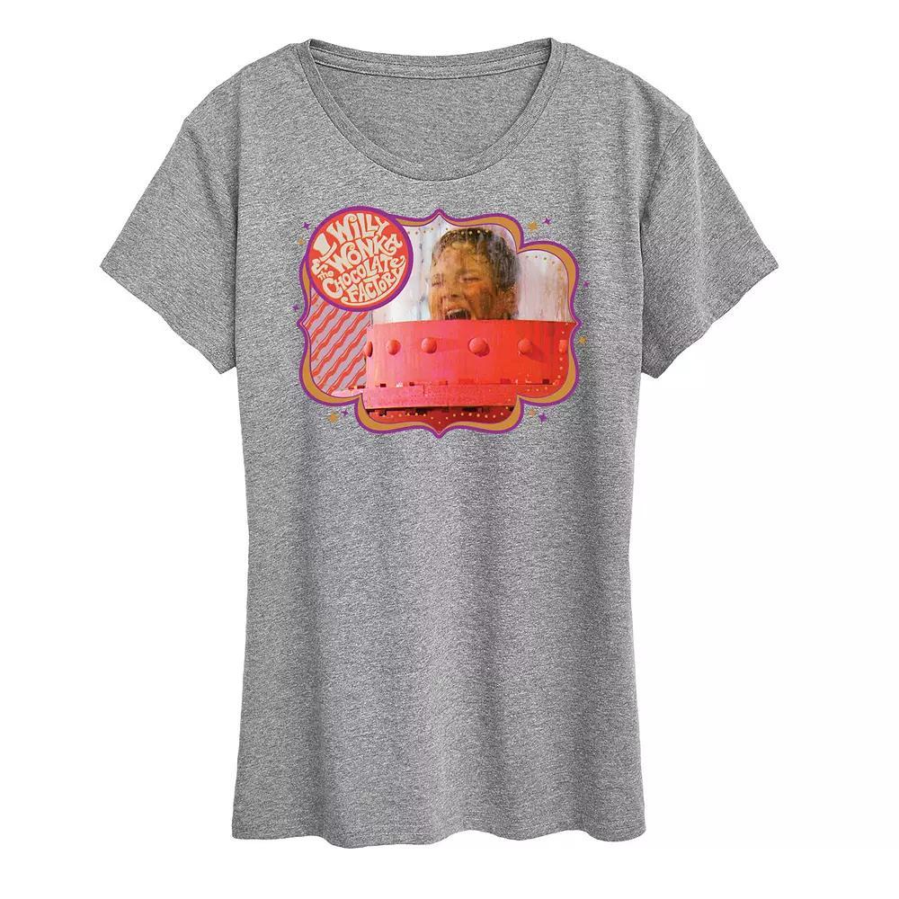 Women's Willy Wonka and the Chocolate Factory Augustus Gloop Graphic Tee, Girl's, Size: Medium, Grey Grey Product Image