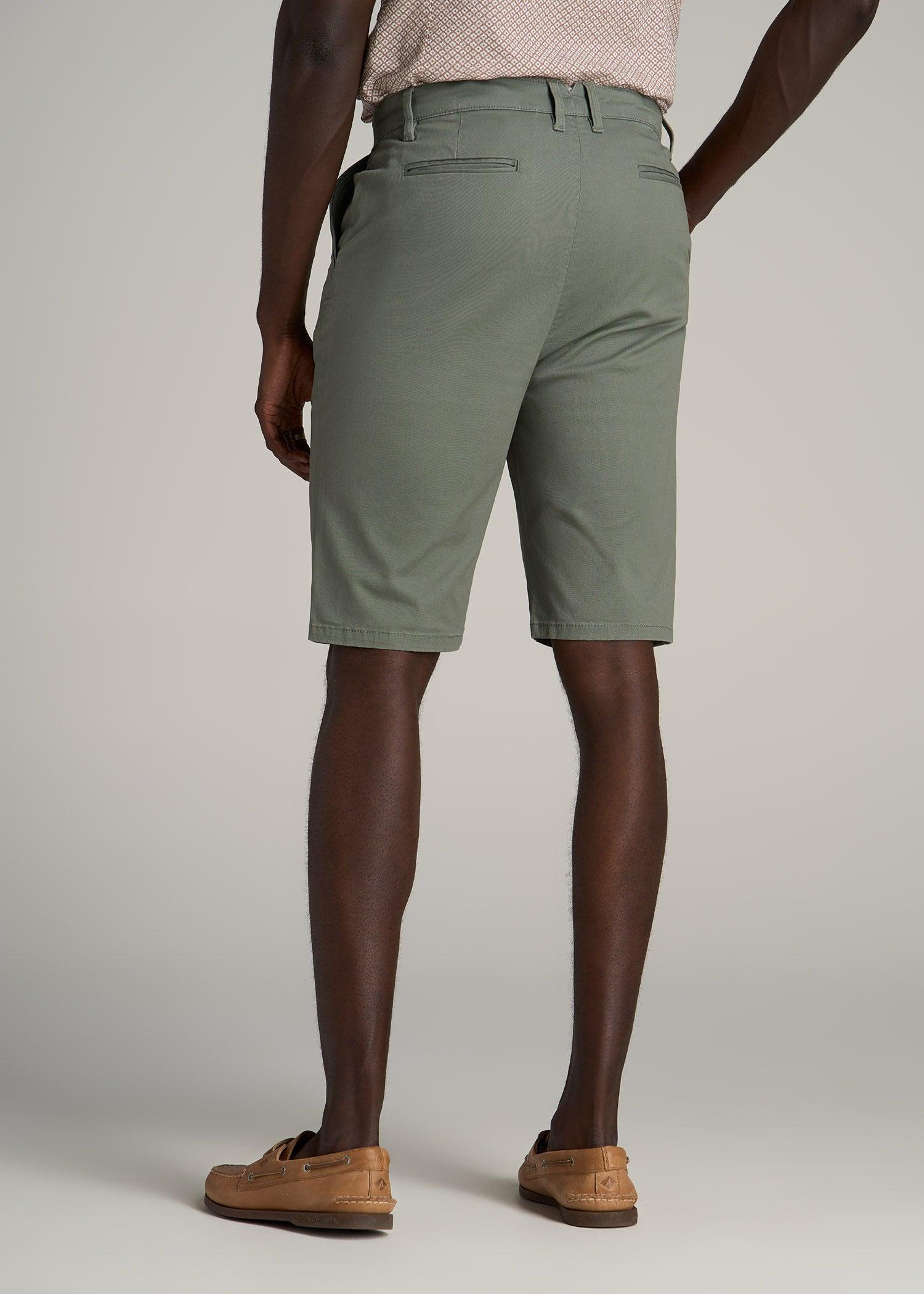 Chino Shorts for Tall Men in Spring Olive Product Image