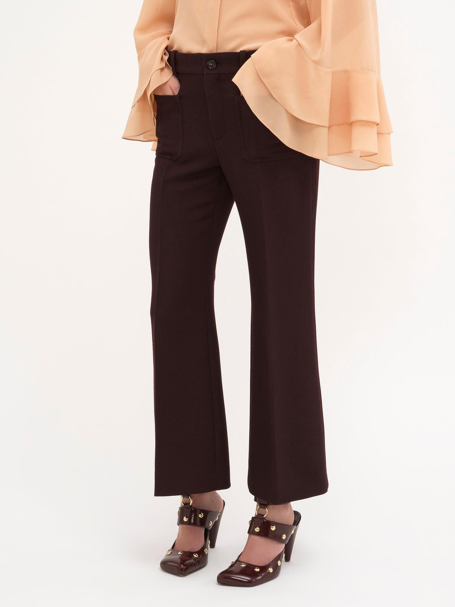 Cropped bootcut pants in cavalry wool Product Image