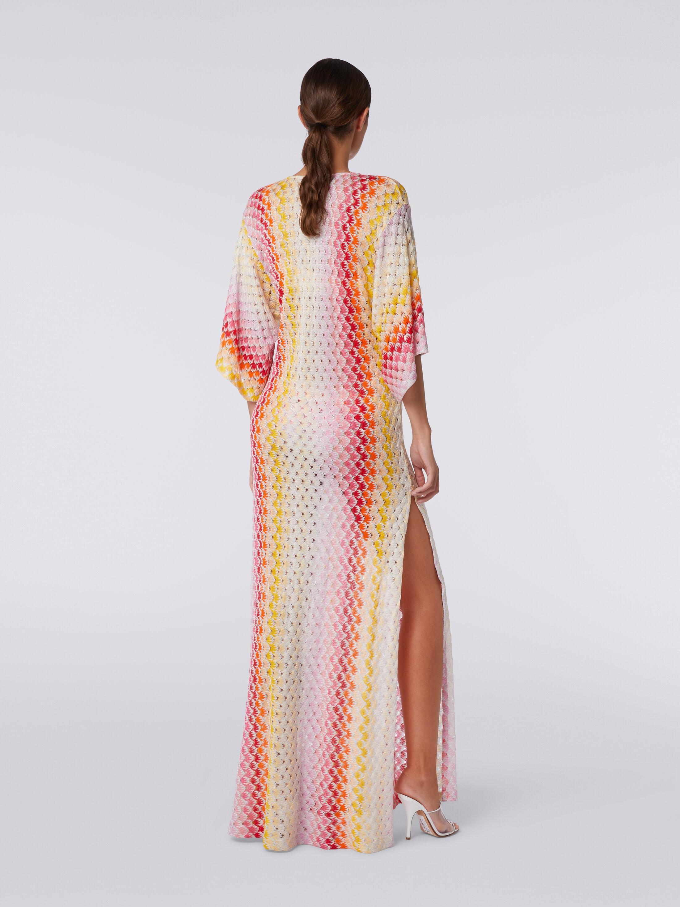 Long dégradé lace-effect cover up kaftan with lurex Product Image