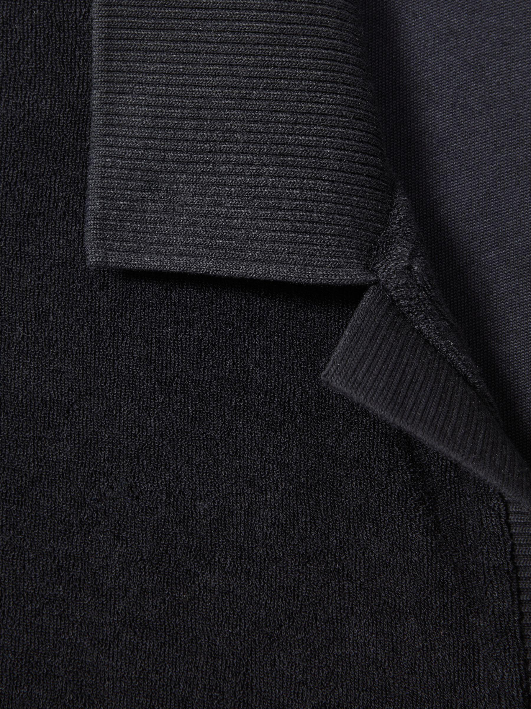 Towelling Cuban Collar Shirt in Navy Product Image