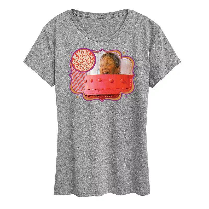 Women's Willy Wonka and the Chocolate Factory Augustus Gloop Graphic Tee, Girl's, Size: Medium, Grey Grey Product Image