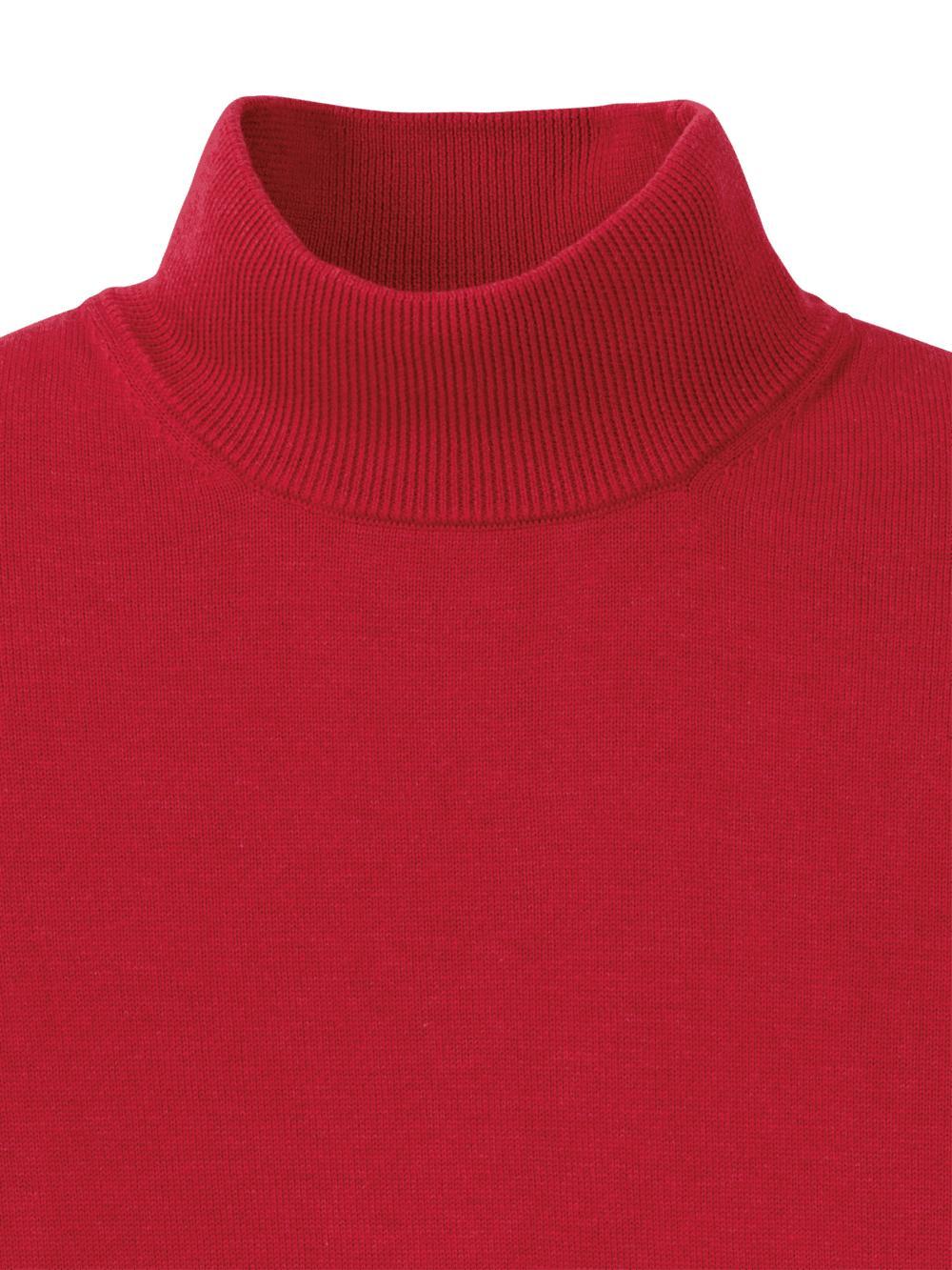 Supima Cotton Mock Neck Sweater - Red Product Image
