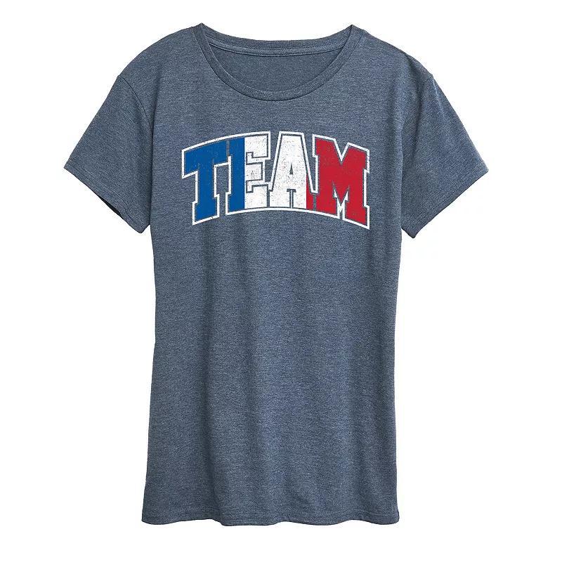 Womens Team France Graphic Tee Grey Gray Product Image