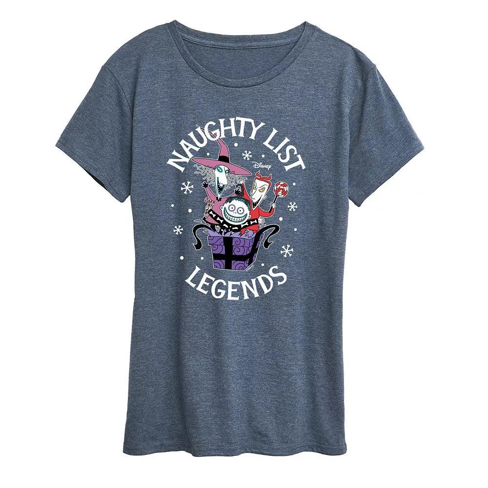 Disney's Nightmare Before Christmas Women's Naughty List Legends Graphic Tee, Girl's, Size: Medium, Grey Blue Product Image