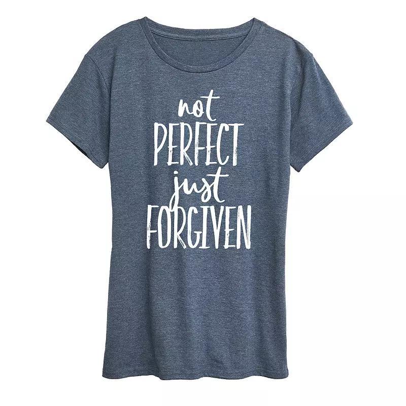 Womens Not Perfect Just Forgiven Graphic Tee Grey Blue Product Image