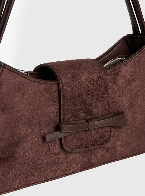 Scotlyn Shoulder Bag Faux Suede Brown Product Image
