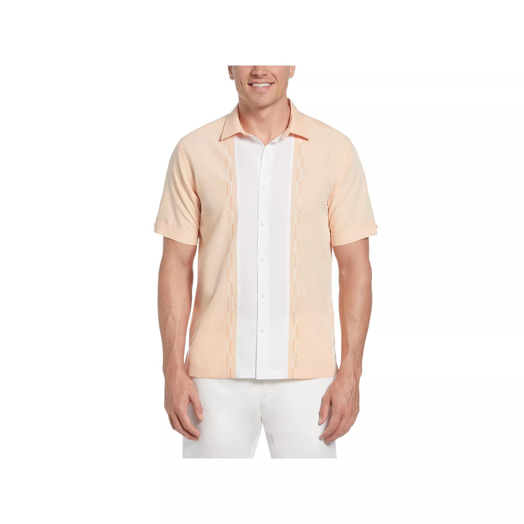 Men's Cubavera Colorblock Embroidered Short Sleeve Button-Down Shirt,  Product Image