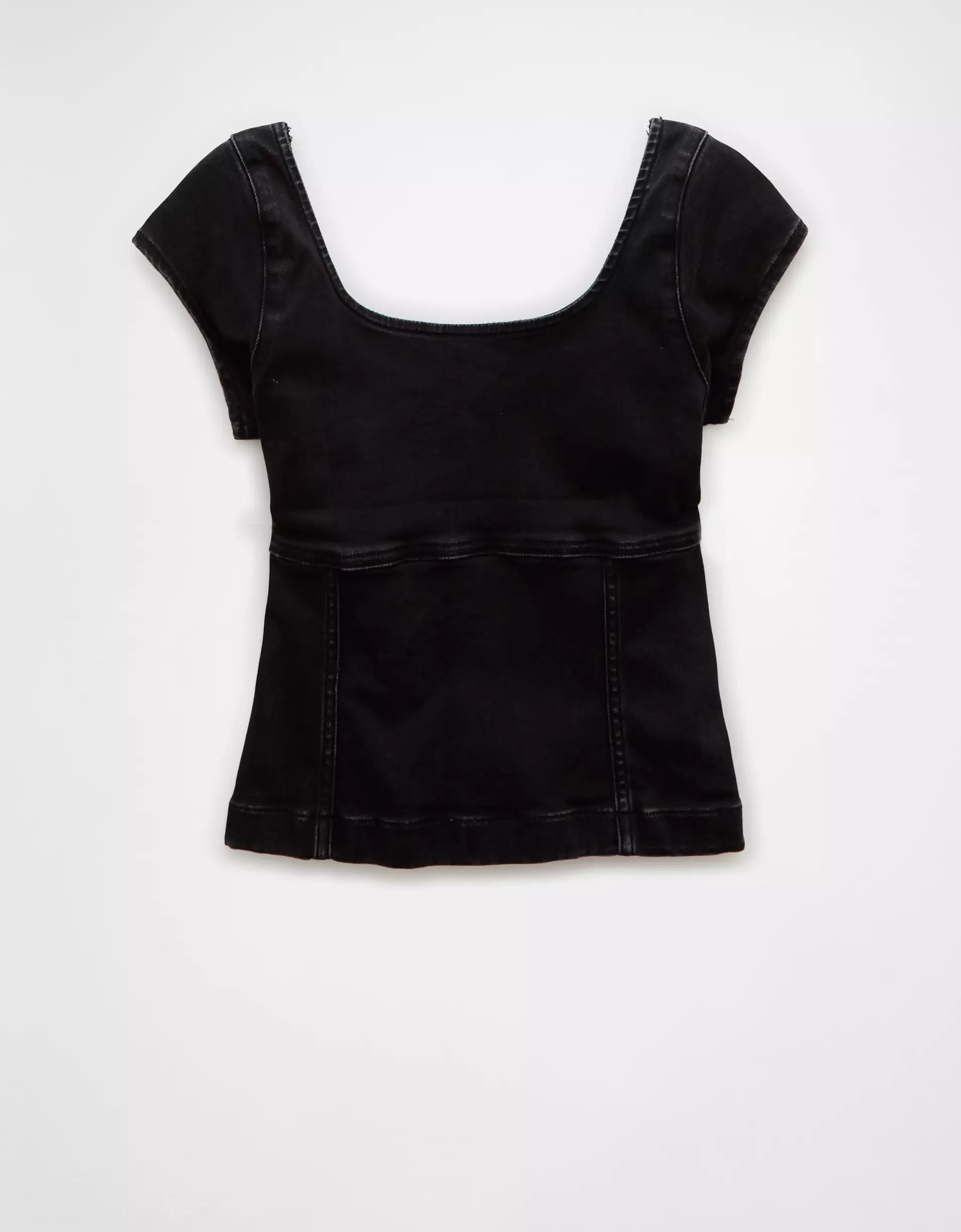 AE Denim Cap Sleeve Top Product Image