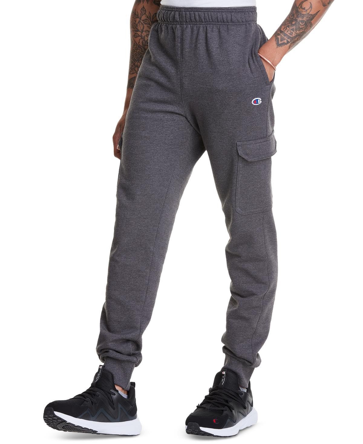 Mens Champion Powerblend Cargo Joggers, 29 Oxford Grey XL Product Image