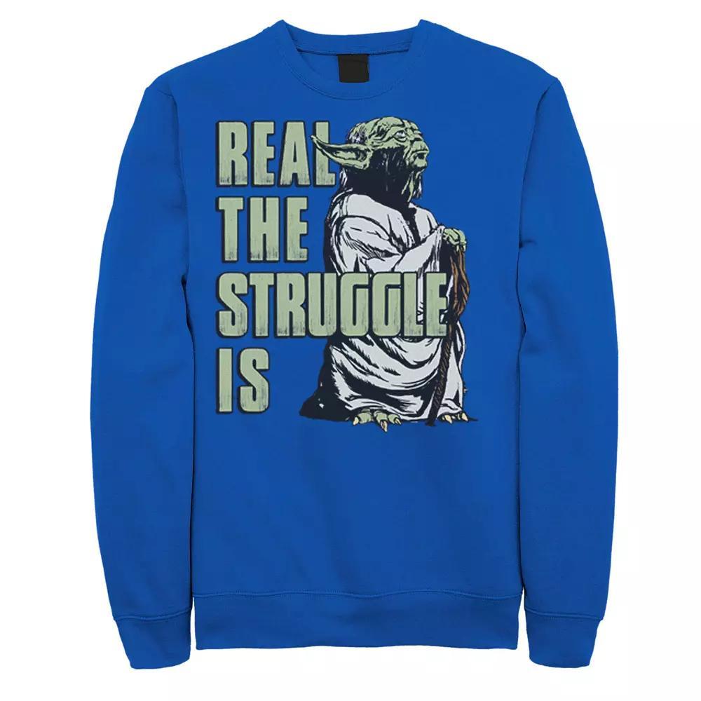 Men's Star Wars Yoda Real The Struggle Is Sweatshirt,  Product Image