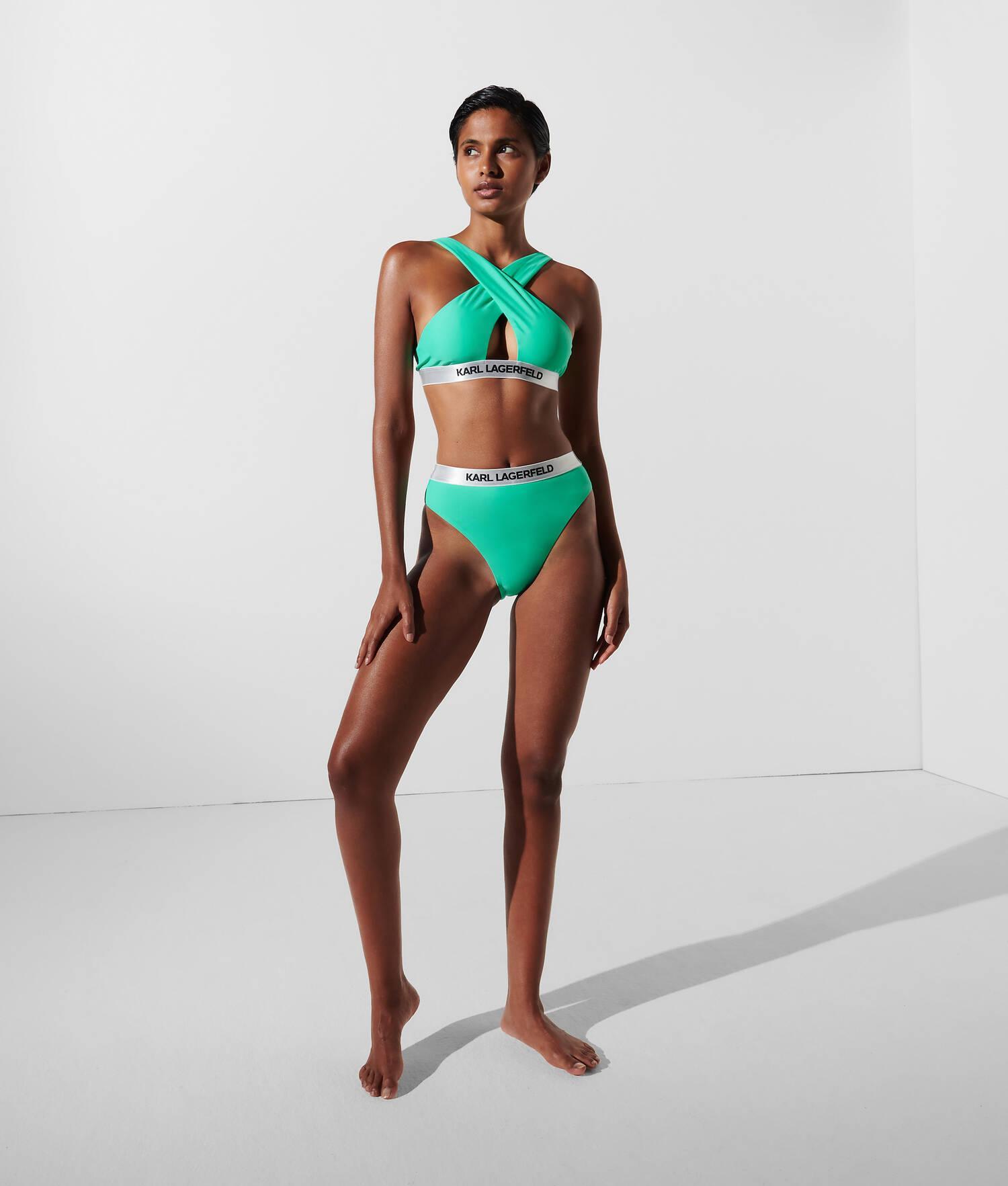 KARL LOGO HIGH-RISE BIKINI BOTTOMS Product Image