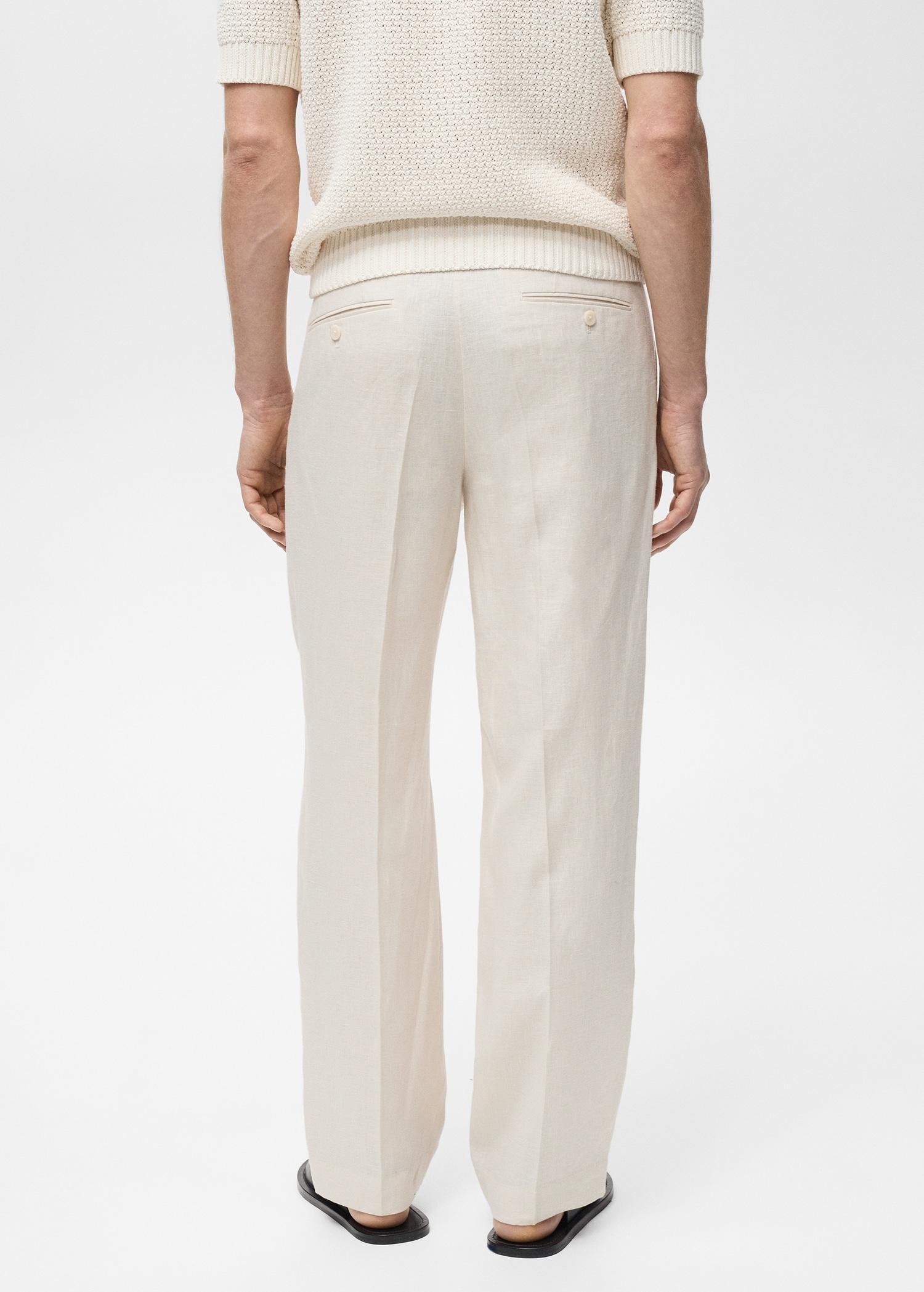 100% linen pleated pants - Men | MANGO USA Product Image