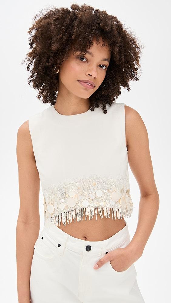 AMUR Antonella Shell Beaded Top | Shopbop Product Image