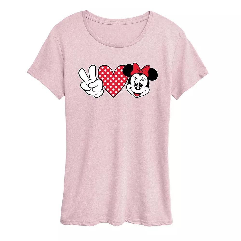 Disney's Minnie Mouse Women's Peace Love Graphic Tee,  Product Image
