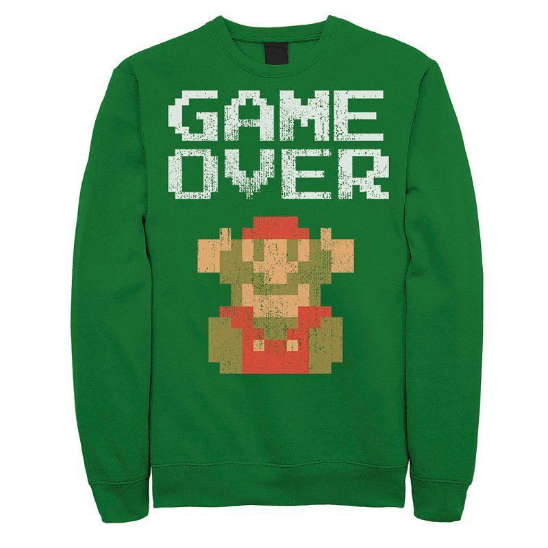 Men's Nintendo Super Mario Classic Game Over Mario Fall Sweatshirt, Size: Medium, Black Product Image