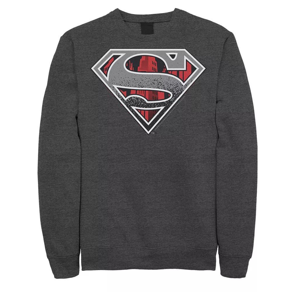 Big & Tall DC Comics Superman Skyline Chest Logo Fleece Sweatshirt, Men's, Size: 3XL Tall, Black Product Image