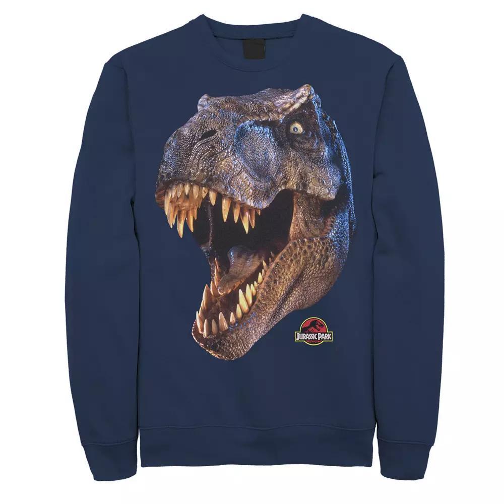 Men's Jurassic Park T-Rex Head Roar Fleece Graphic Pullover, Size: XL, Athletic Grey Product Image