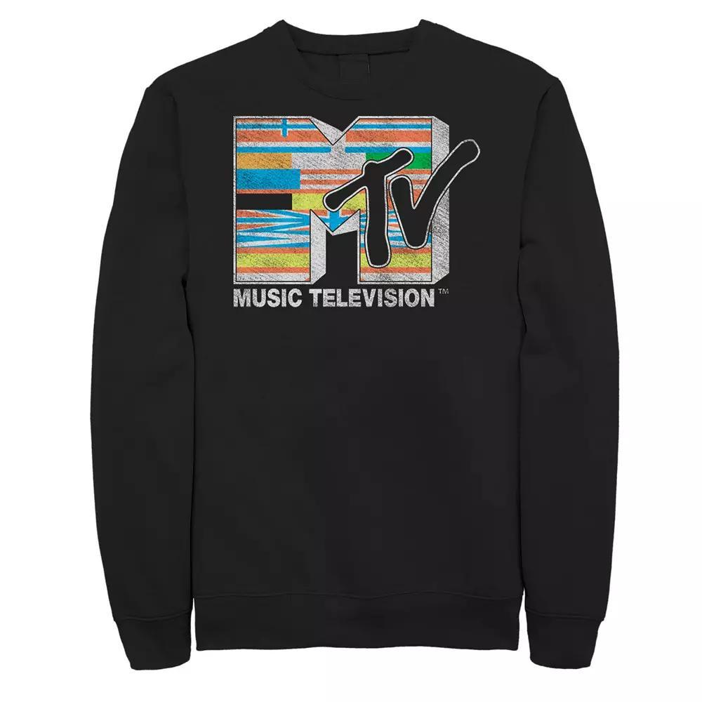 Big & Tall MTV Flag MTVSweatshirt, Men's, Size: XXL Tall, Black Product Image