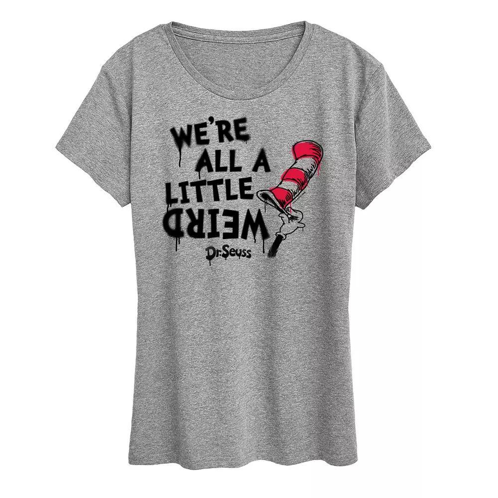 Women's Dr. Seuss A Little Weird Graphic Tee, Size: Medium, Grey Gray Product Image