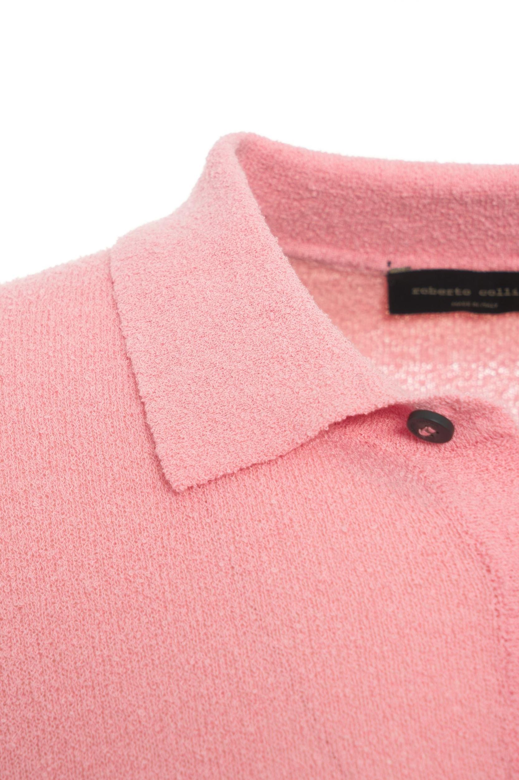 Textured knit polo shirt Product Image