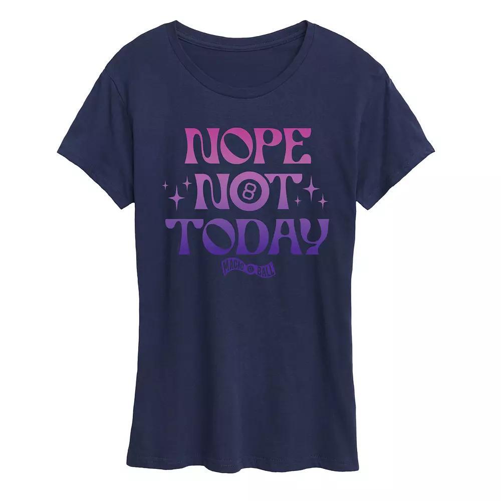 Women's Magic 8 Ball Nope Not Today Graphic Tee, Size: Large, Blue Product Image