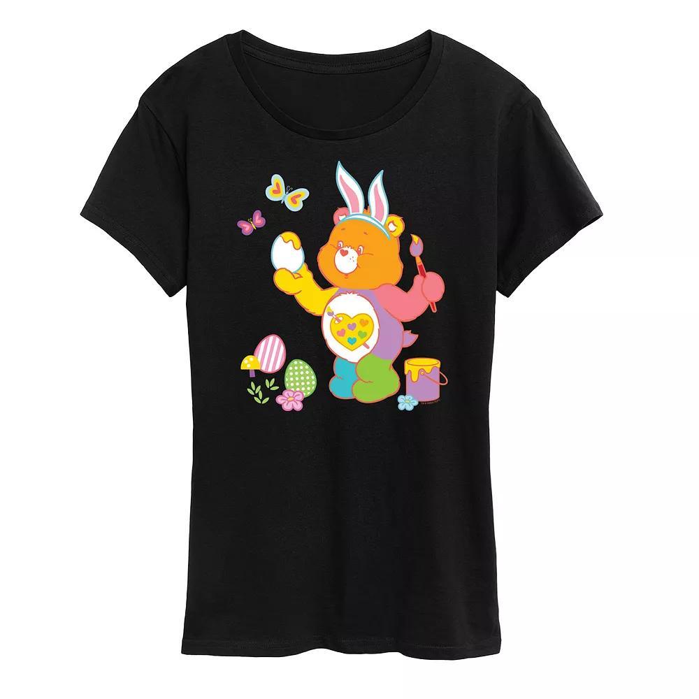 Women's Care Bears Painting Easter Eggs Graphic Tee, Size: Small, Black Product Image