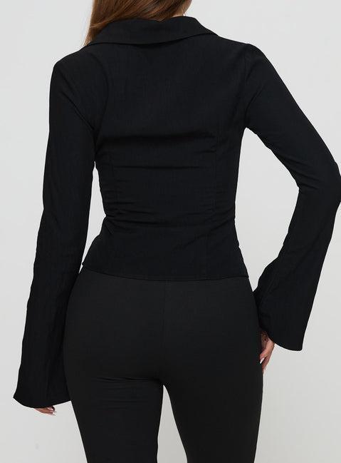 Alexandar Long Sleeve Top Black Product Image