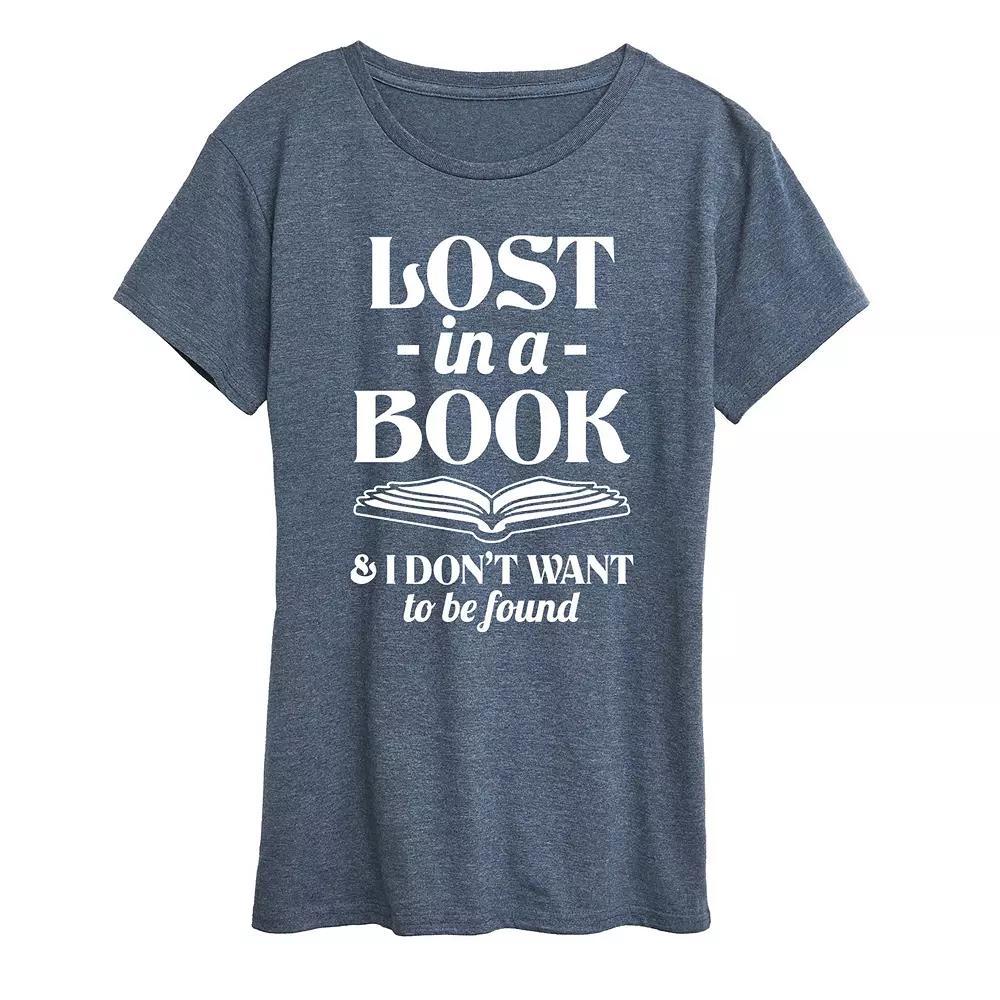Women's Lost In A Book Graphic Tee, Size: XXL, Grey Blue Product Image