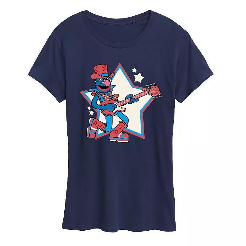 Women's Sesame Street Grover Rock Star Graphic Tee, Size: Medium, Blue Product Image