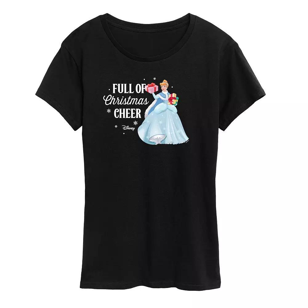 Disney Princess Cinderella Women's "Full Of Christmas Cheer" Graphic Tee, Girl's,  Product Image