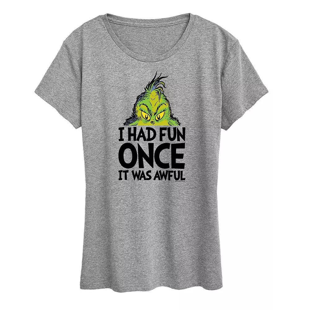 Women's Dr. Seuss The Grinch Had Fun Once Graphic Tee, Girl's,  Product Image